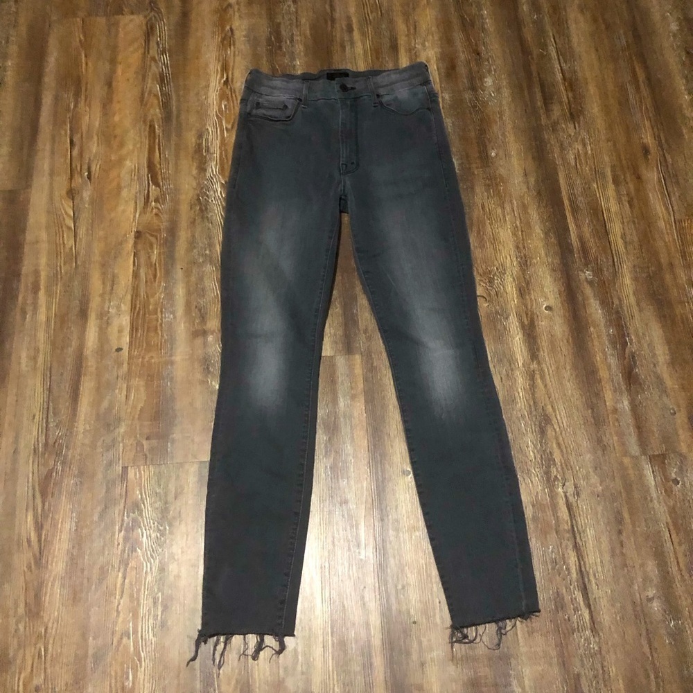 Mother High Waisted Looker Ankle Fray Jeans Women's 26 in Dancing in The Moonlig